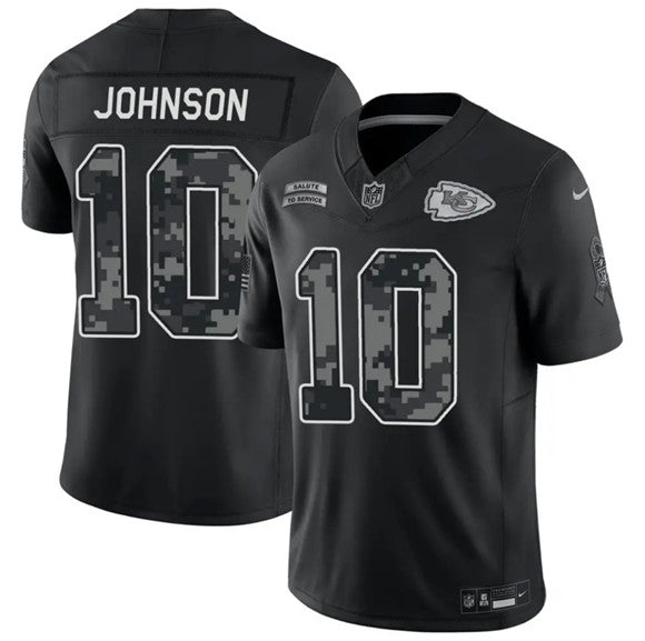 Emmett Johnson Kansas City Chiefs black Salute To Service jersey