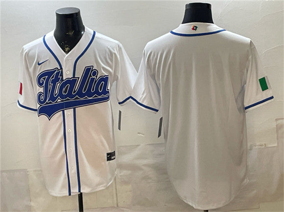 Custom Italy Baseball white Classic jersey