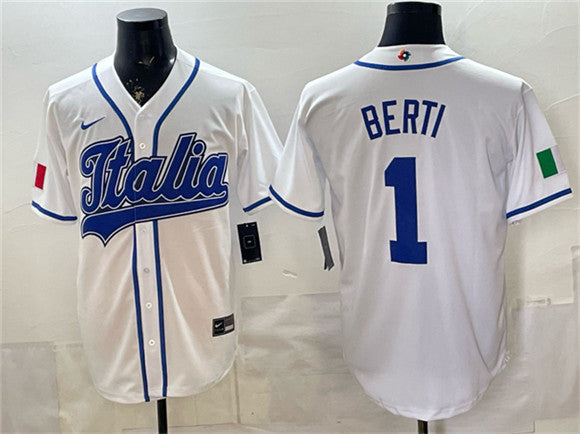 Jon Berti Italy Baseball white Classic jersey