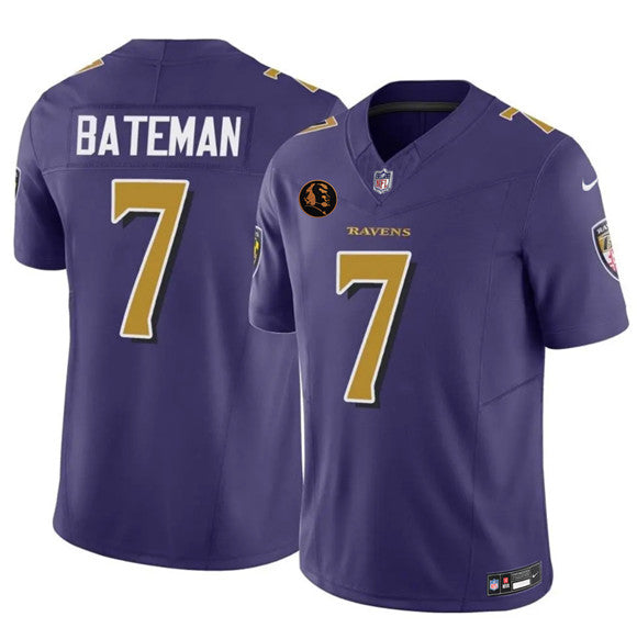 Rashod Bateman Baltimore Ravens purple Limited jersey
