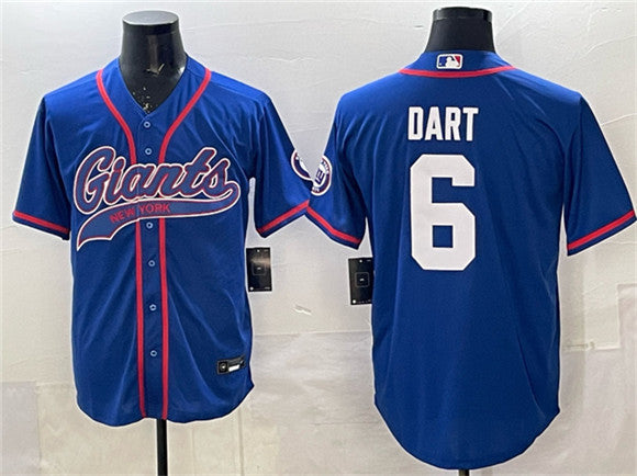 Jaxson Dart New York Giants royal jersey