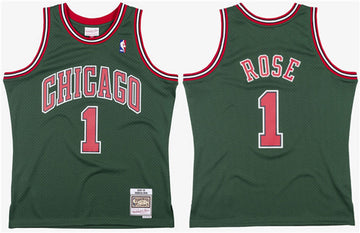 Derrick Rose Chicago Bulls green jersey