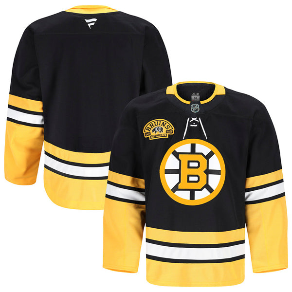 Custom Boston Bruins black Game jersey