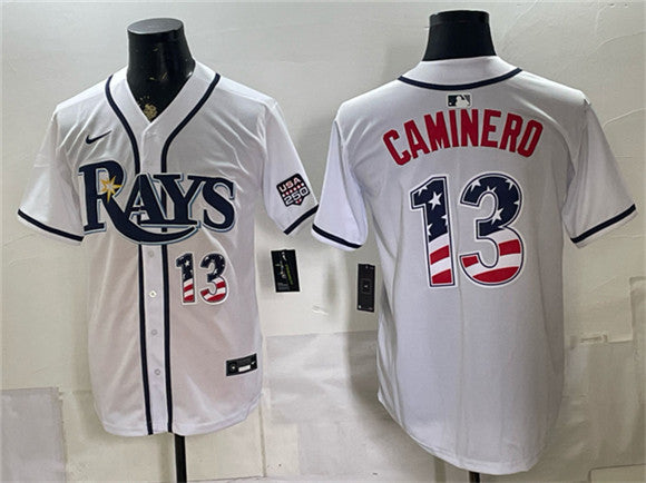 Junior Caminero Tampa Bay Rays white Home jersey