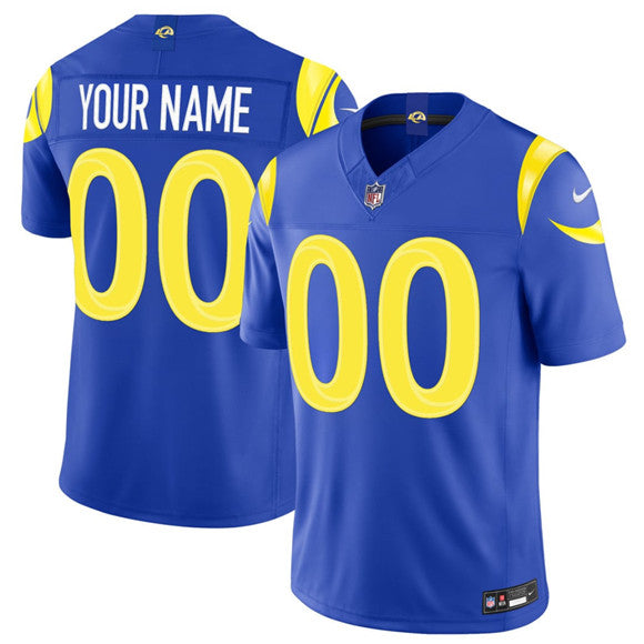 Custom Los Angeles Rams royal Vapor jersey