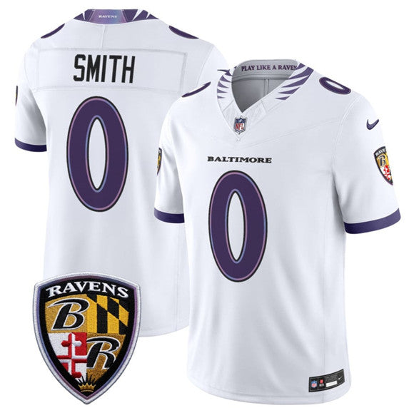 Roquan Smith Baltimore Ravens white Vapor jersey