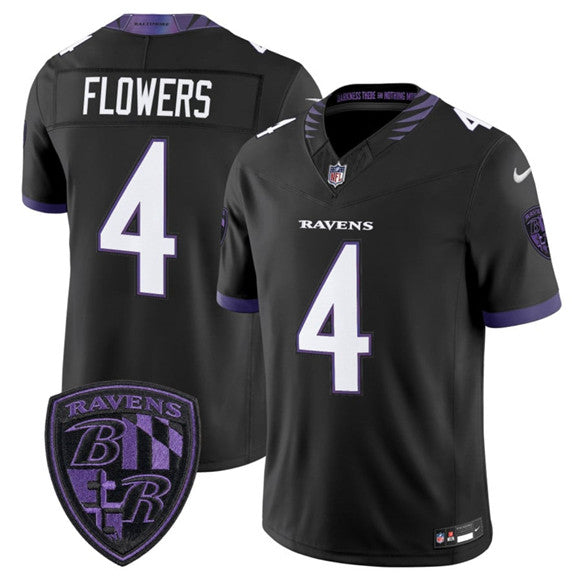 Zay Flowers Baltimore Ravens black Vapor jersey