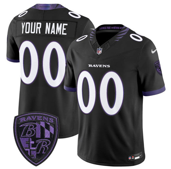 Custom Baltimore Ravens black Vapor jersey