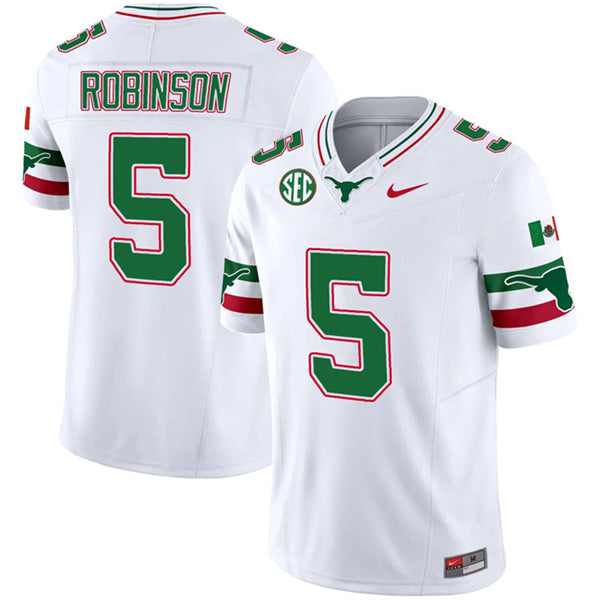 Custom Texas Longhorns white Vapor jersey