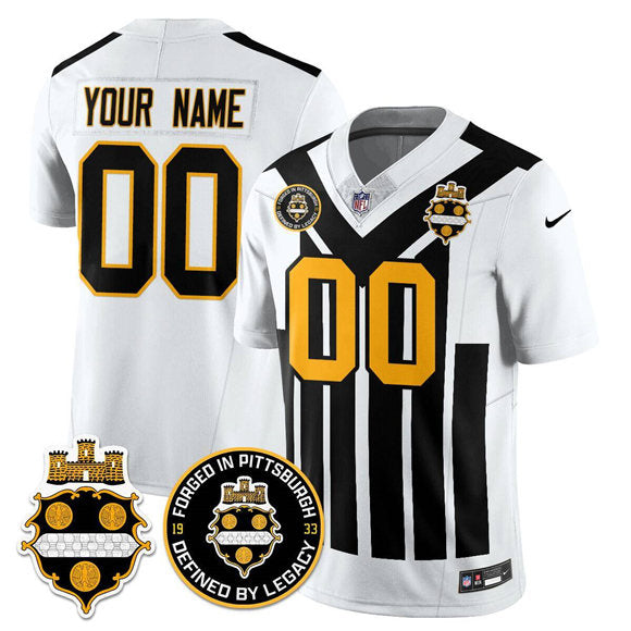 Custom Pittsburgh Steelers white Limited jersey