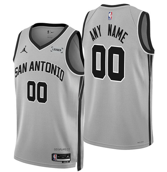 Custom San Antonio Spurs silver jersey