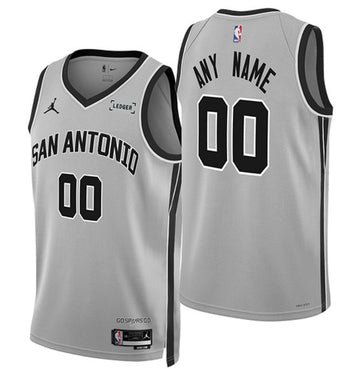 Custom San Antonio Spurs silver jersey