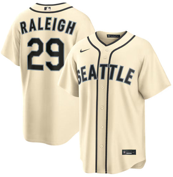 Cal Raleigh Seattle Mariners cream Alternate jersey