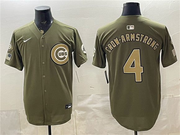 Pete Crow-Armstrong Chicago Cubs olive jersey