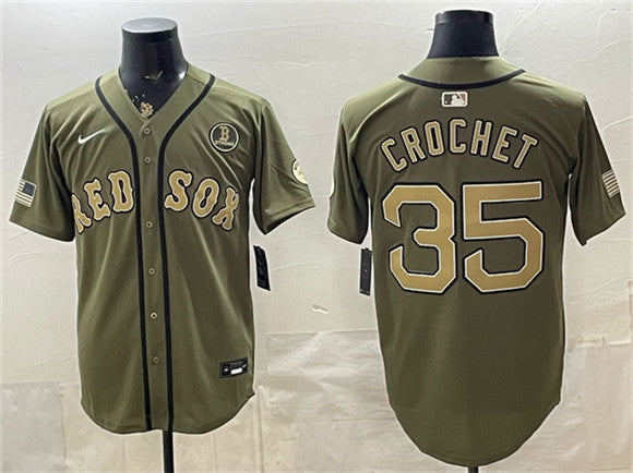 Garrett Crochet Boston Red Sox olive jersey