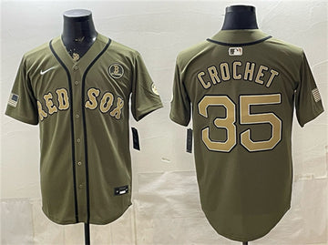Garrett Crochet Boston Red Sox olive jersey