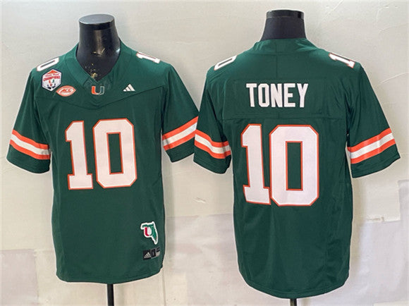 Malachi Toney Miami Hurricanes green jersey