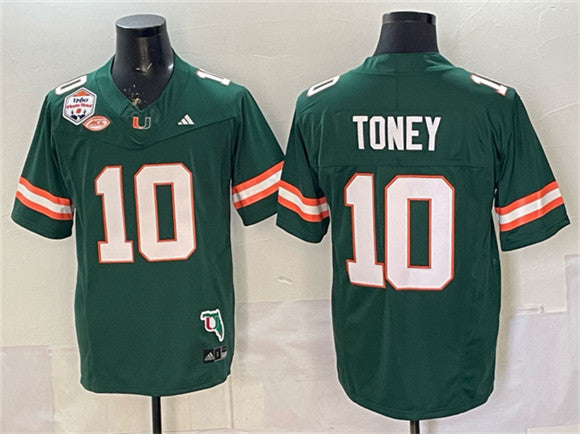 Malachi Toney Miami Hurricanes green jersey