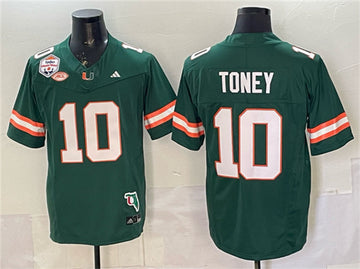 Malachi Toney Miami Hurricanes green jersey