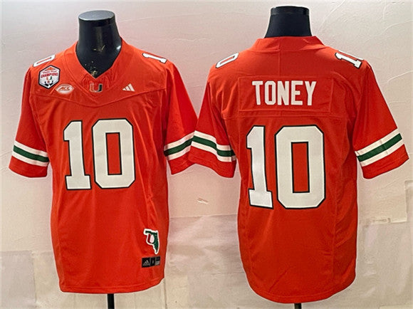 Malachi Toney Miami Hurricanes orange jersey
