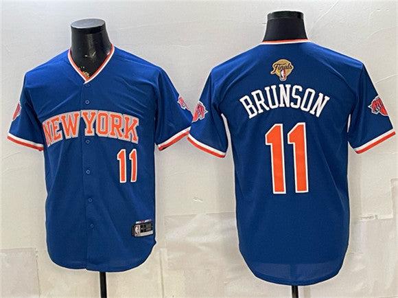 Jalen Brunson New York Knicks blue jersey