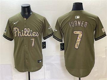 Trea Turner Philadelphia Phillies olive jersey