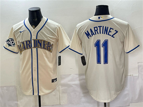 Edgar Martinez Seattle Mariners cream jersey