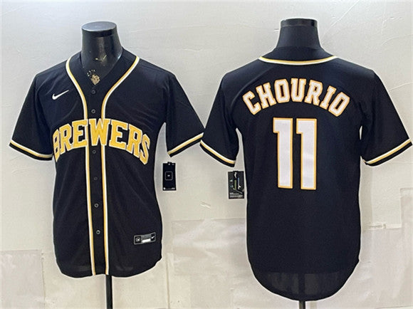 Jackson Chourio Milwaukee Brewers black Fashion jersey