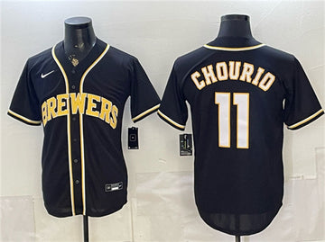 Jackson Chourio Milwaukee Brewers black Fashion jersey