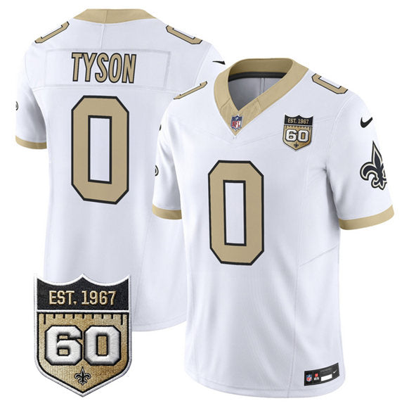 Jordyn Tyson New Orleans Saints white Vapor jersey