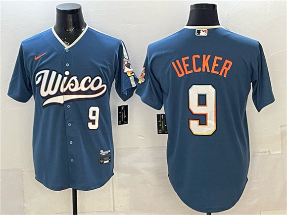 Bob Uecker Mineral Milwaukee Brewers blue City Connect jersey