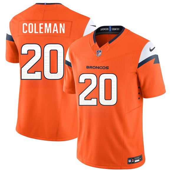 Jonah Coleman Denver Broncos orange Vapor jersey