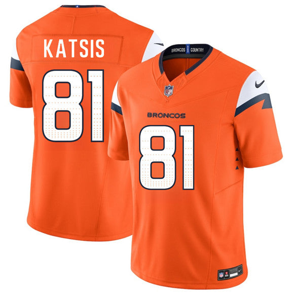 Kolbe Katsis Denver Broncos orange Vapor jersey