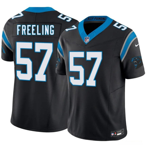 Monroe Freeling Carolina Panthers black Vapor jersey