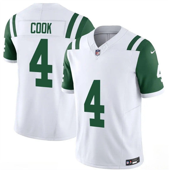 Brady Cook New York Jets white Vapor jersey