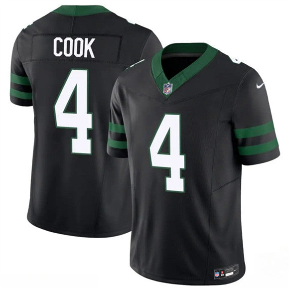Brady Cook New York Jets black Vapor jersey