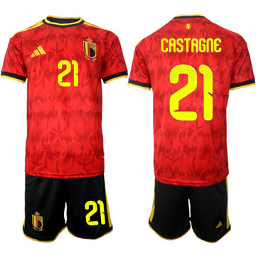 Timothy Castagne Belgium National Team red Home jersey