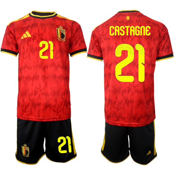 Timothy Castagne Belgium National Team red Home jersey