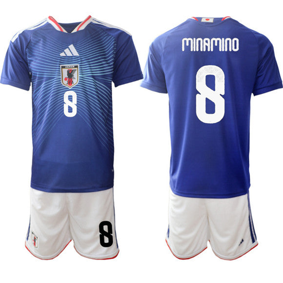 Takumi Minamino Japan National Team blue Home jersey