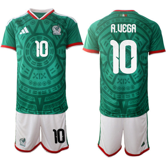 Alexis Vega Mexico National Team green Home jersey