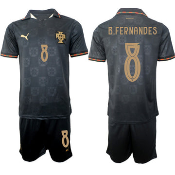 B.Fernandes Portugal National Team black Away jersey