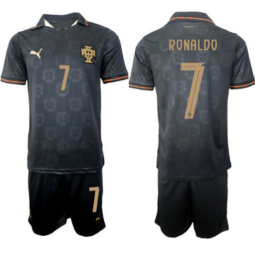 Ronaldo Portugal National Team black Away jersey