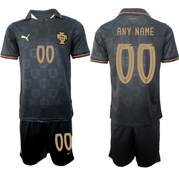 Custom Portugal National Team black Away jersey