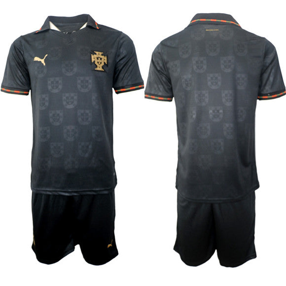 Custom Portugal National Team black Away jersey