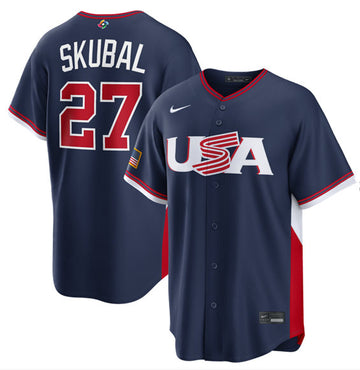 Custom USA Baseball navy Classic jersey