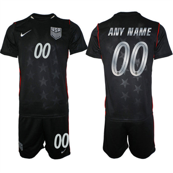 Custom USMNT black Away jersey