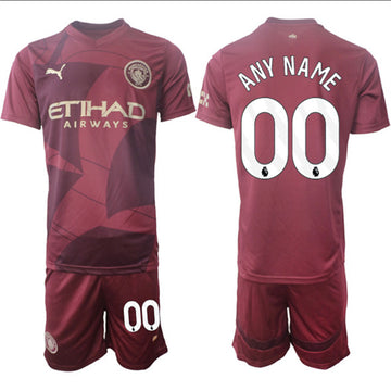 Custom Manchester City burgundy jersey