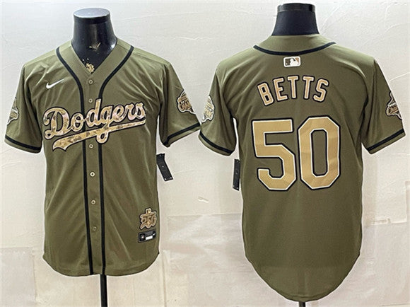 Mookie Betts Military Appreciation Los Angeles Dodgers Game jersey