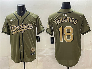Yoshinobu Yamamoto Military Appreciation Los Angeles Dodgers Game jersey