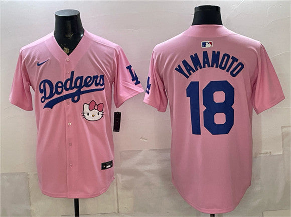 Yoshinobu Yamamoto Los Angeles Dodgers pink Vapor jersey